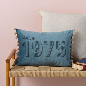 Personalised 50th Birthday Velvet Cushion, 3 of 12