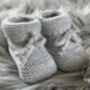 Grey Knitted Baby Booties, thumbnail 5 of 10