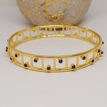 Lapis Lazuli Gold Bangle Bracelet, 5 of 5