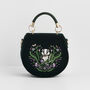 Badger Embroidered Green Top Handle Saddle Bag, thumbnail 1 of 8
