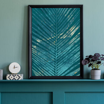 Alcohol Ink Tropical Palm Leaf Custom Colour Art Print, 3 of 8