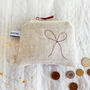 Embroidered Linen Bows Purse, thumbnail 3 of 8