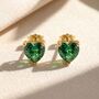 Emerald Heart May Birthstone Stud Earrings, thumbnail 1 of 3