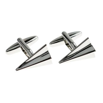 Silver Plated Paper Plane Cufflinks, 2 of 3