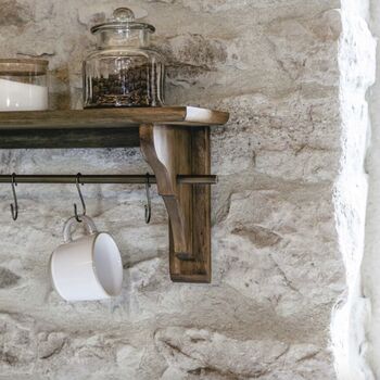 Mahogany Shelf With Hooks, 2 of 6