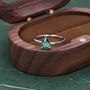 Sterling Silver One Carat Emerald Green Cz Pear Cut Ring, thumbnail 5 of 12