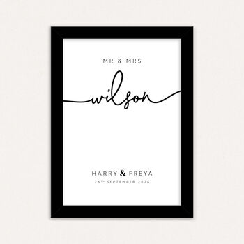 Personalised Mr And Mrs Wedding Print Gift For Couples, 3 of 6