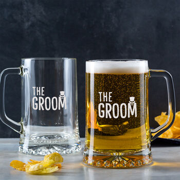 Personalised Engraved Wedding Beer Tankard For The Groom, 5 of 5