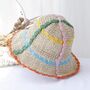 Monaco Cream Rose Ombré Stripe Multi Straw Hat, thumbnail 2 of 4