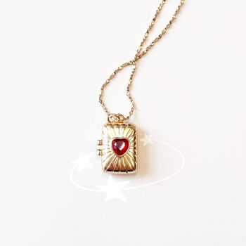 Retro Heart Starburst Keepsake Locket Necklace In A Box, 7 of 12
