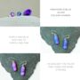 Small Purple Glass And Sterling Silver Stud Earrings, thumbnail 8 of 11