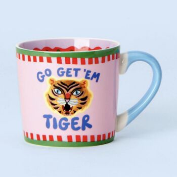 Go Get 'Em Tiger Hand Painted Mug, 2 of 3
