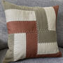 Linen Cushion, Earthy Colours, Hand Slow Stitch, thumbnail 1 of 5