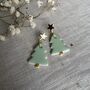 Mint Green Ceramic Christmas Tree Earrings, thumbnail 4 of 6