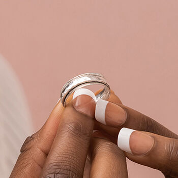 Personalised Dainty Sterling Silver Spinner Ring, 2 of 12