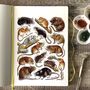 Small Mammals Of Britain Watercolour Postcard, thumbnail 3 of 8