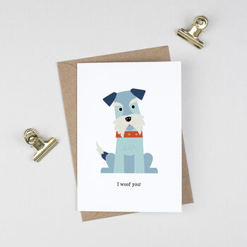 Schnauzer Dog Valentines Card 'I Woof You', 5 of 5