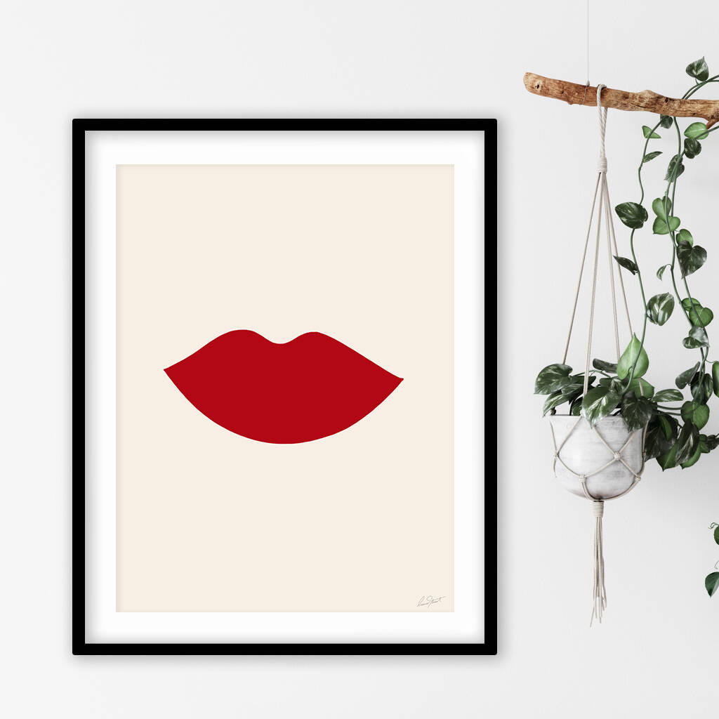 Abstract Lips Art Print By Eleanor Stuart Co.