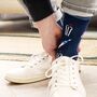 Cricket Stumps Bamboo Socks In Navy Blue, thumbnail 1 of 5