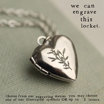 Tiny Silver Personalized Heart Locket, 12 of 12