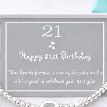 21st Birthday Heart Stretch Bracelet, 4 of 5