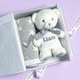 Personalised Grey Stars Blanket And Keeleco Baby Teddy, thumbnail 4 of 9