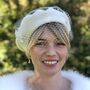 Ivory Beret With Optional Veil And Accessories, thumbnail 1 of 12