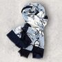 Gold Leaf Floral And Stripes Scarf, thumbnail 5 of 10