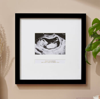 Personalised Gold Foil Baby Scan Photo Frame, 2 of 4