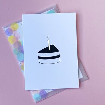 Birthday Cake Card With Confetti Envelope, 2 of 3