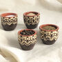 Set Of Four Brown Ceramic Stoneware Pinch Or Dip Pots, thumbnail 4 of 5