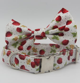 White Strawberry Dog Bow Tie, 10 of 10