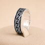 Personalised Oxidised Sterling Silver Chain Spinner Ring, thumbnail 1 of 8