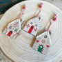 Wooden Gingerbread House Decorations Christmas Set Of Six, thumbnail 6 of 8