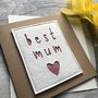 ' Best Mum/Mummy' Felt Birthday Card, thumbnail 1 of 4
