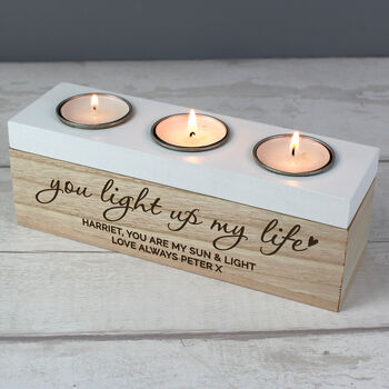 Personalised You Light Up My Life Tealight Holder Box, 2 of 4