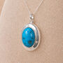 Personalised Sterling Silver Turquoise Gemstone Photo Locket Necklace, thumbnail 1 of 8
