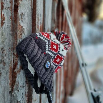 Graphite Red Tyrol Nordic Reflective Superbobble Hat, 4 of 5