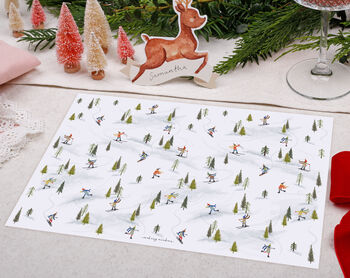 Christmas Placemats With Skiing Design, 2 of 3