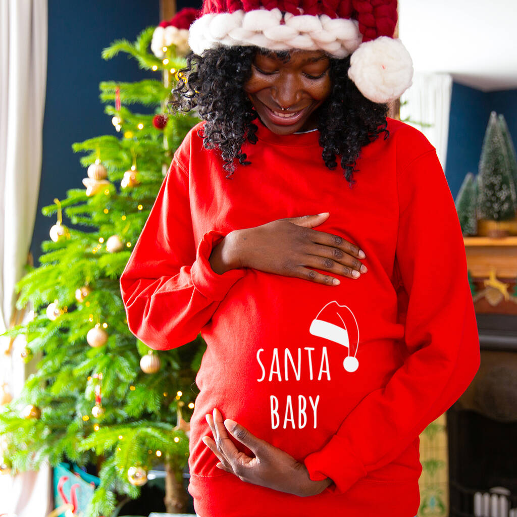 'Santa Baby' Mum To Be Christmas Jumper Sweatshirt, 1 of 10