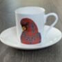 Red Lorry Parrot Print Espresso Cup And Saucer, thumbnail 3 of 3