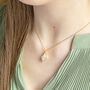 Gold Plated Rhombus Pearl Pendant Necklace, thumbnail 1 of 12
