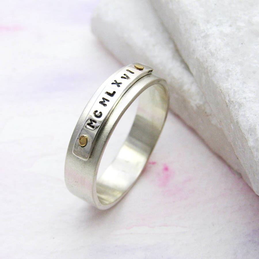 Personalised Silver And Gold Rivet Rings By Soremi Jewellery ...