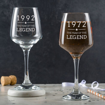 Personalised Engraved Legend Wine Glass Mens Birthday Gifts, 3 of 4