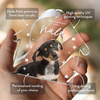Pet's First Christmas Photo Ornament Custom, 3 of 8