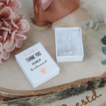 Personalised Thank You Silver Bridesmaid Necklace, 8 of 12