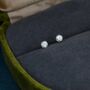 Sterling Silver Aurora Ab Crystal Tiny Cz Stud Earrings, thumbnail 1 of 10