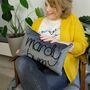 Mardy Bum Hand Embroidered Cushion, thumbnail 2 of 6