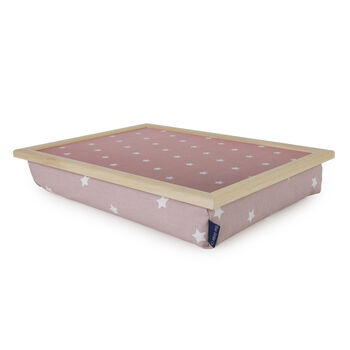 Bean Bag Cushioned Lap Tray In Pink Stars, 3 of 5
