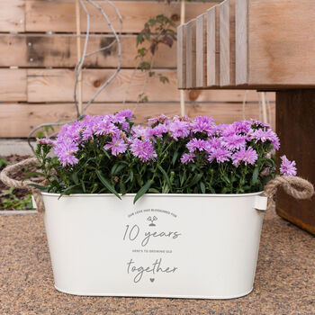 Engraved Planter 10th Wedding Anniversary Gift For Couple, 2 of 3